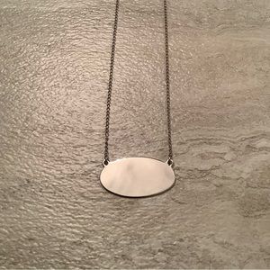 New Vintage Sterling Silver Oval Engravable choker necklace (Alpha)